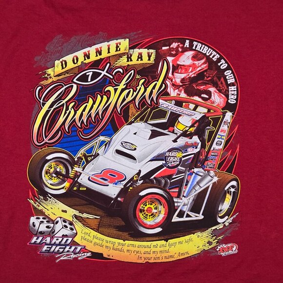 Donnie Ray Crawford Tribute Tee 2XL Red Gildan Double Sided Graphic 1987–2012 - Picture 6 of 16